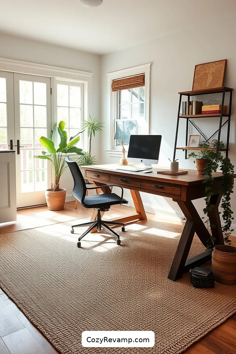 25 Essentials for a Modern Farmhouse Home Office Using Reclaimed Materials 9 8. Natural Fiber Rugs for 25 Essentials for a Modern Farmhouse Home Office Using Reclaimed Materials