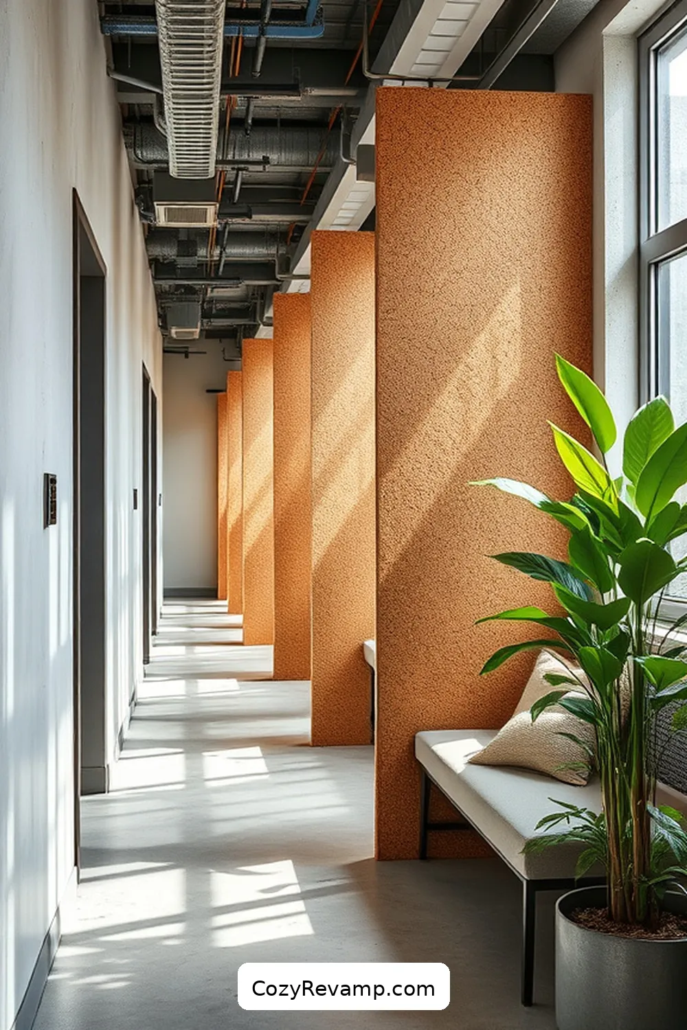 13. Cork Wall Dividers for Privacy for 25 Inspiring Ideas for Industrial Hallways Featuring Cork Material