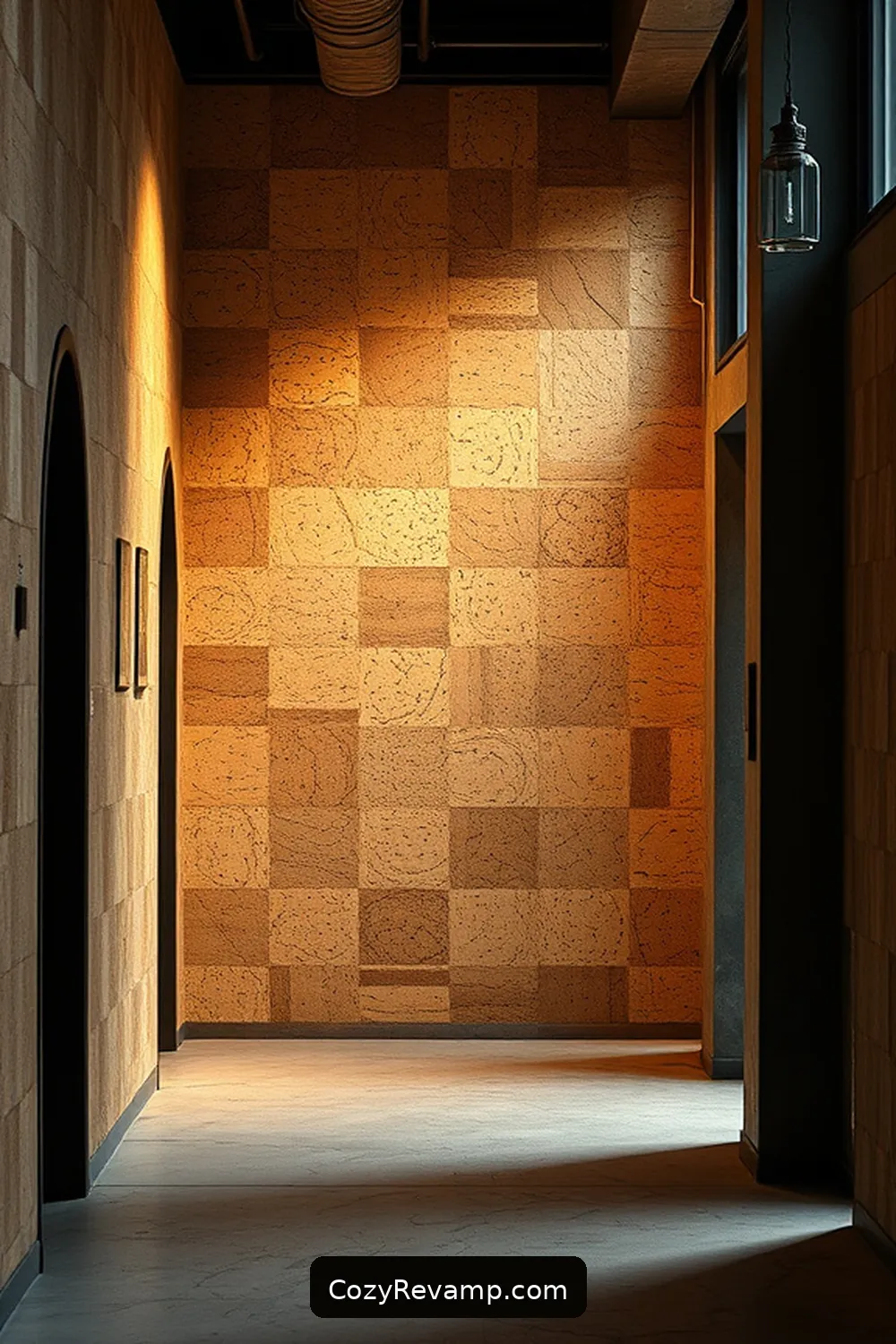 14. Layered Cork Textures for 25 Inspiring Ideas for Industrial Hallways Featuring Cork Material