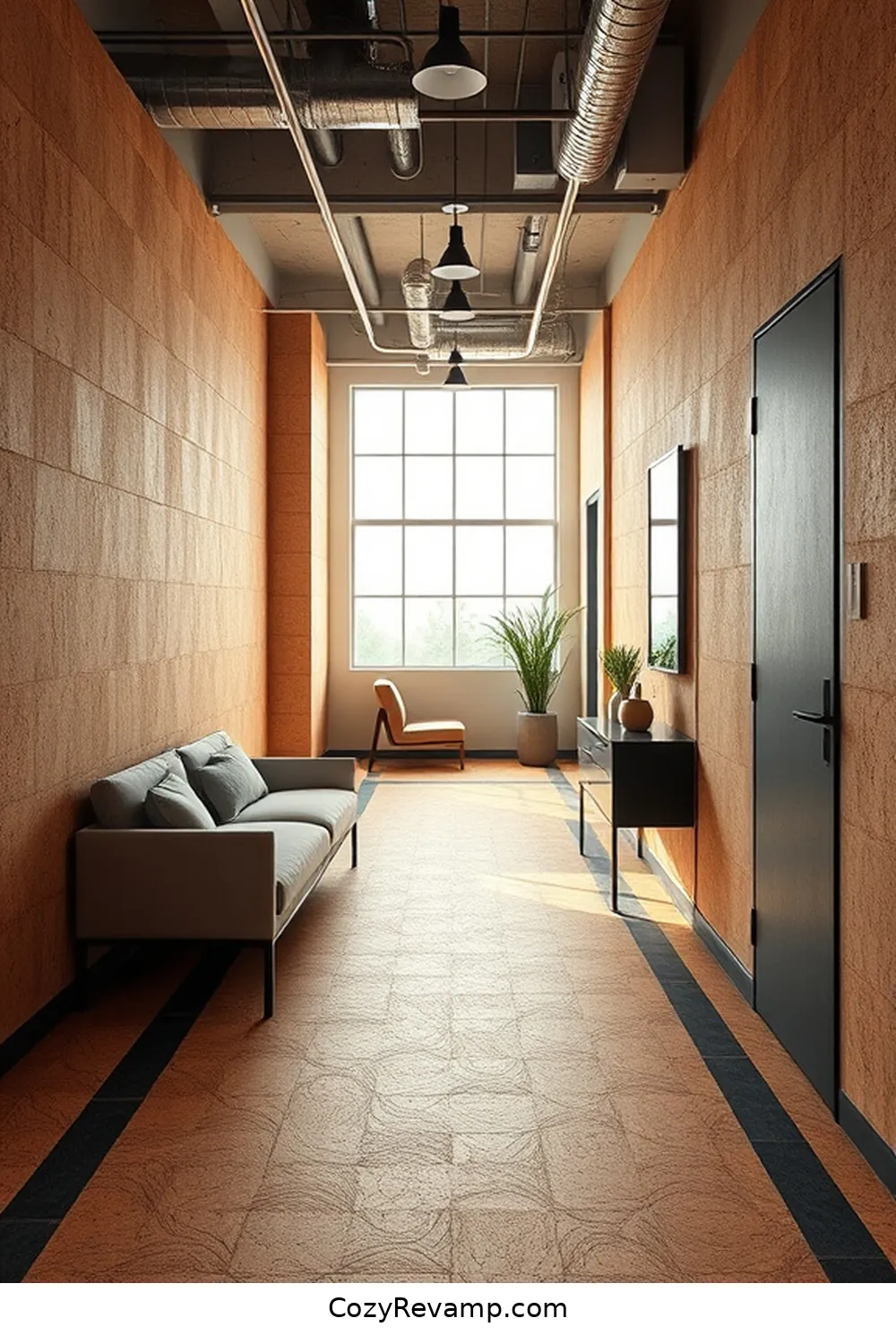 5. Cork Tiles for a Unique Pattern for 25 Inspiring Ideas for Industrial Hallways Featuring Cork Material