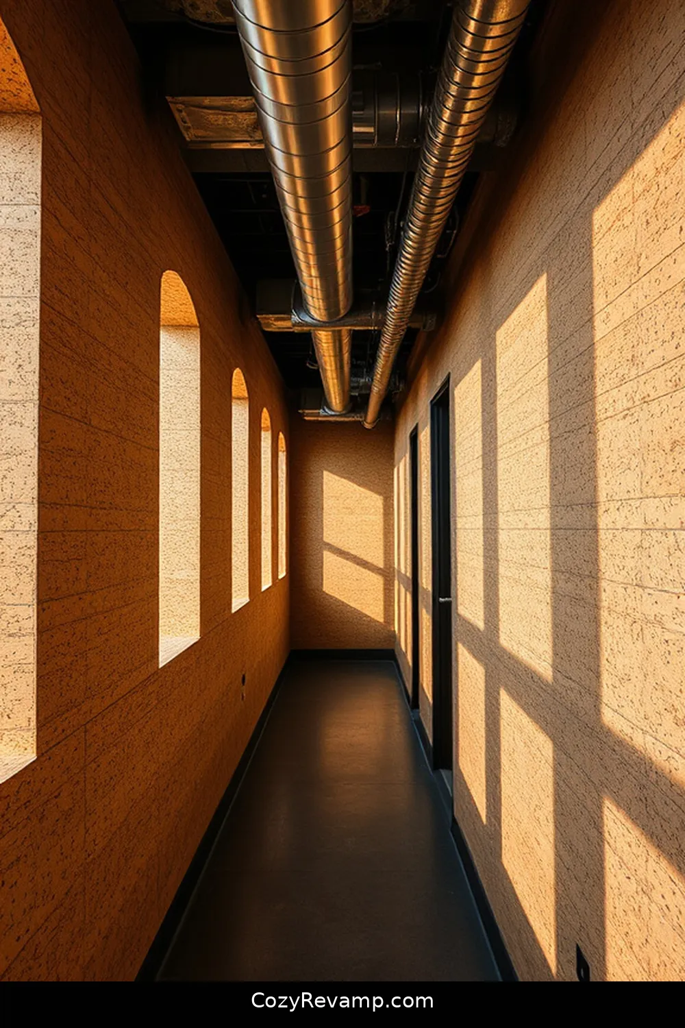 7. Cork and Metal Contrast Elements for 25 Inspiring Ideas for Industrial Hallways Featuring Cork Material