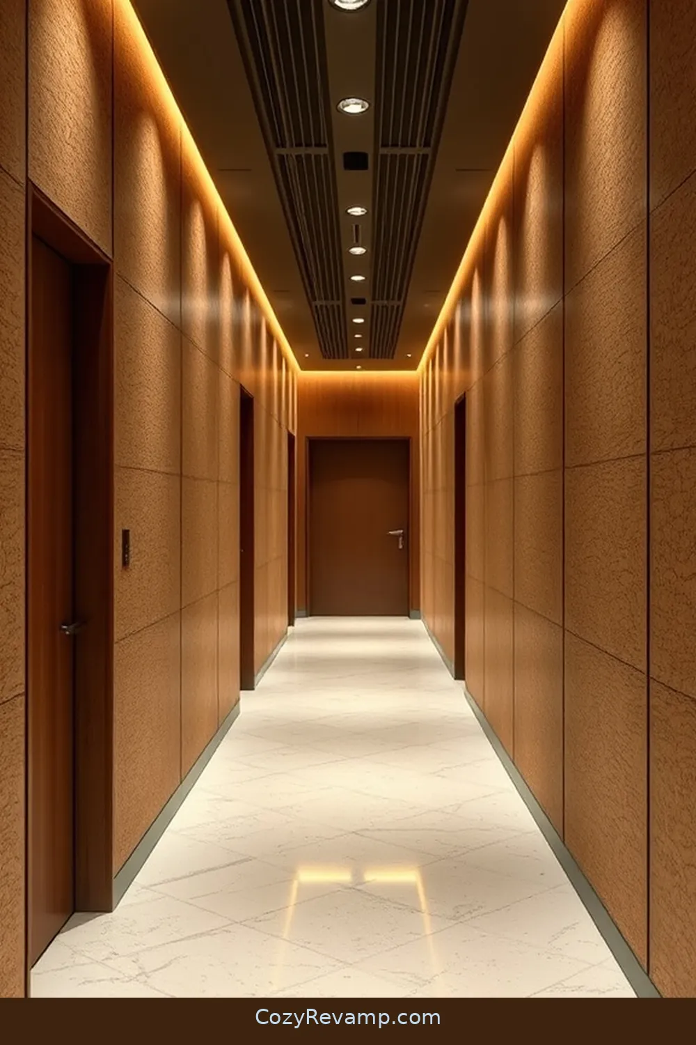 25 Inspiring Ideas for Mid-Century Modern Hallways Featuring Cork Material 26 Cork Panels With Integrated Lighting for Ambiance for 25 Inspiring Ideas for Mid-Century Modern Hallways Featuring Cork Material
