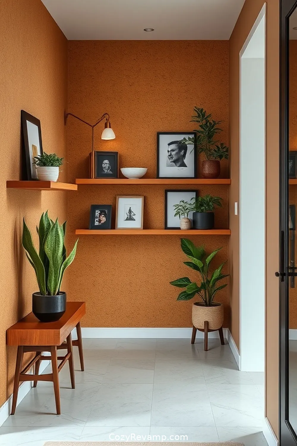 25 Inspiring Ideas for Mid-Century Modern Hallways Featuring Cork Material 12 Cork Shelves for Stylish Storage for 25 Inspiring Ideas for Mid-Century Modern Hallways Featuring Cork Material