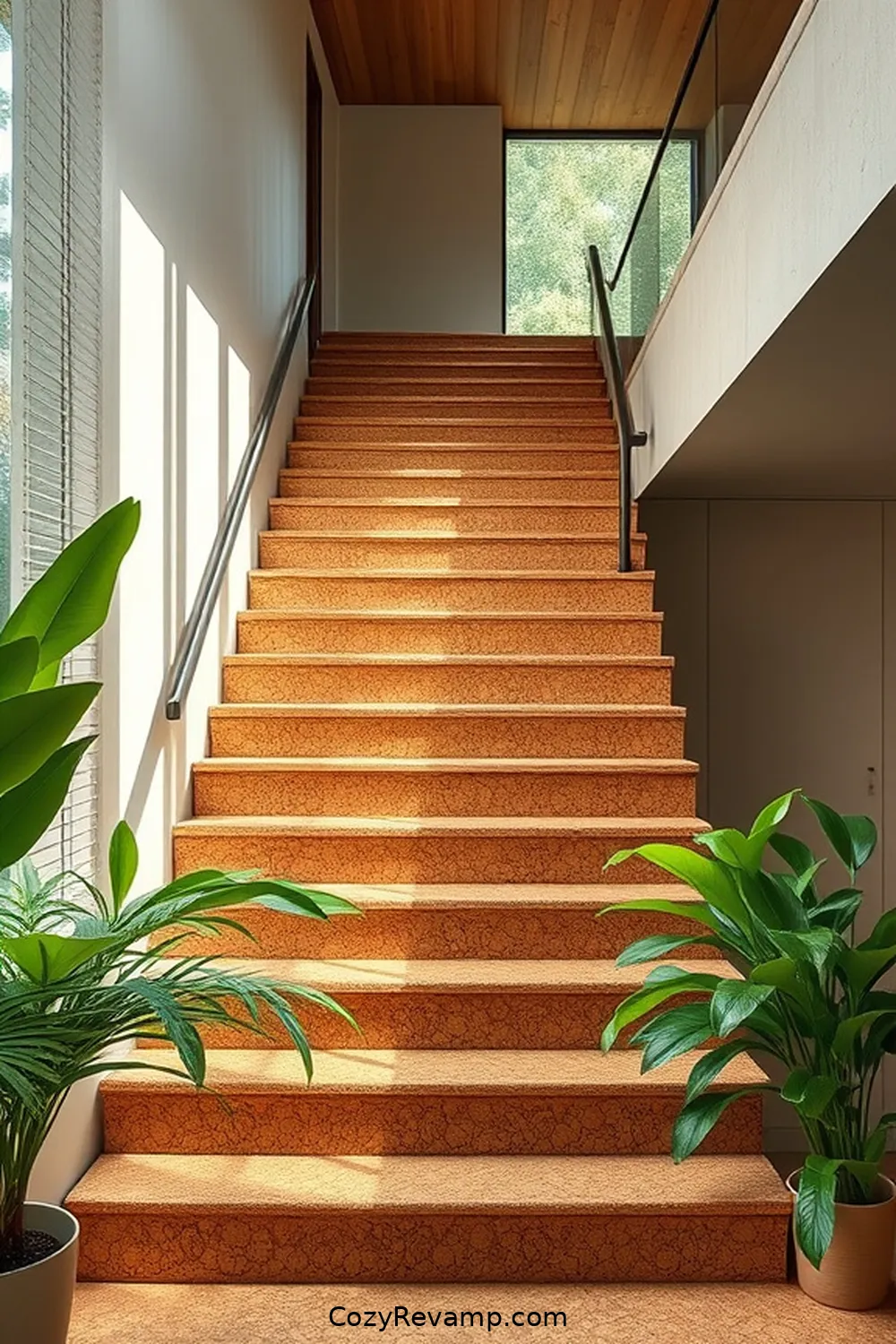 25 Inspiring Ideas for Mid-Century Modern Hallways Featuring Cork Material 18 Cork Stairs for a Bold Upgrade for 25 Inspiring Ideas for Mid-Century Modern Hallways Featuring Cork Material