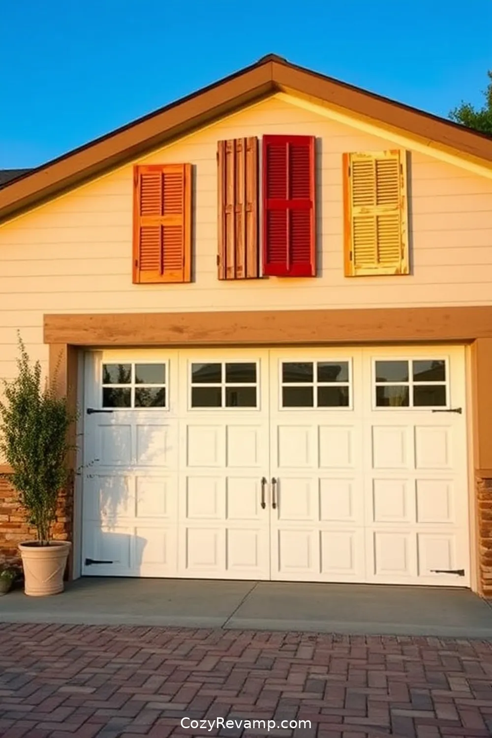 25 Inspiring Ideas for a Modern Farmhouse Garage Featuring Reclaimed Materials 13 Repurposed Old Shutters as Wall Art for 25 Inspiring Ideas for a Modern Farmhouse Garage Featuring Reclaimed Materials