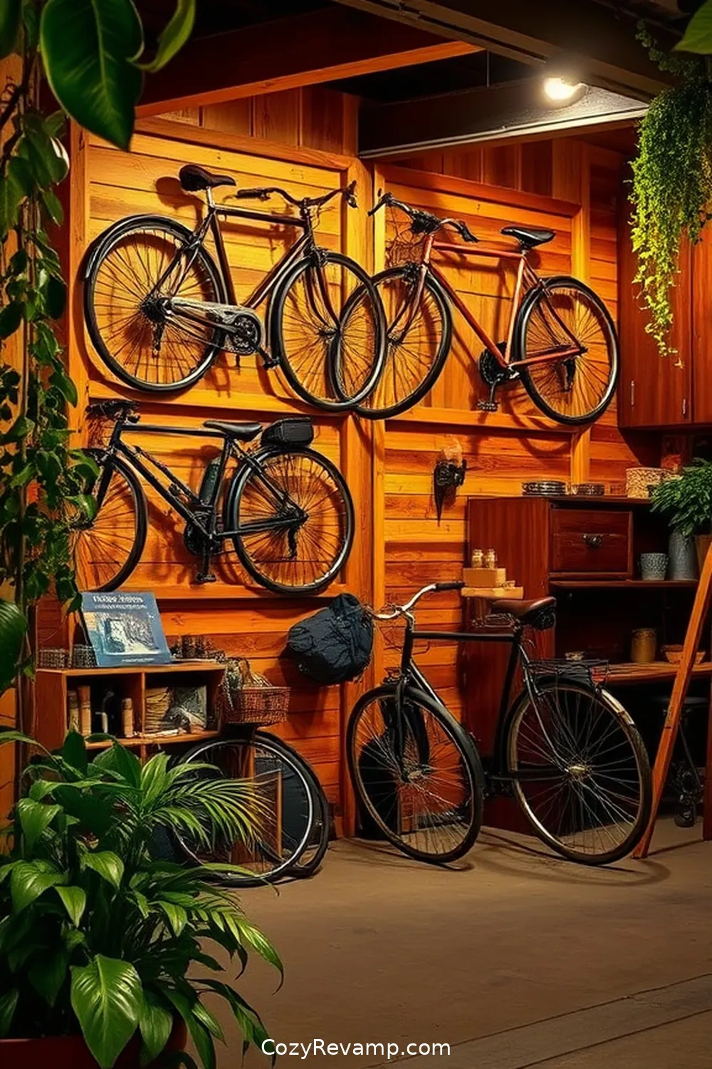 25 Inspiring Ideas for a Modern Farmhouse Garage Featuring Reclaimed Materials 25 Vintage Bicycle Wall Art for 25 Inspiring Ideas for a Modern Farmhouse Garage Featuring Reclaimed Materials