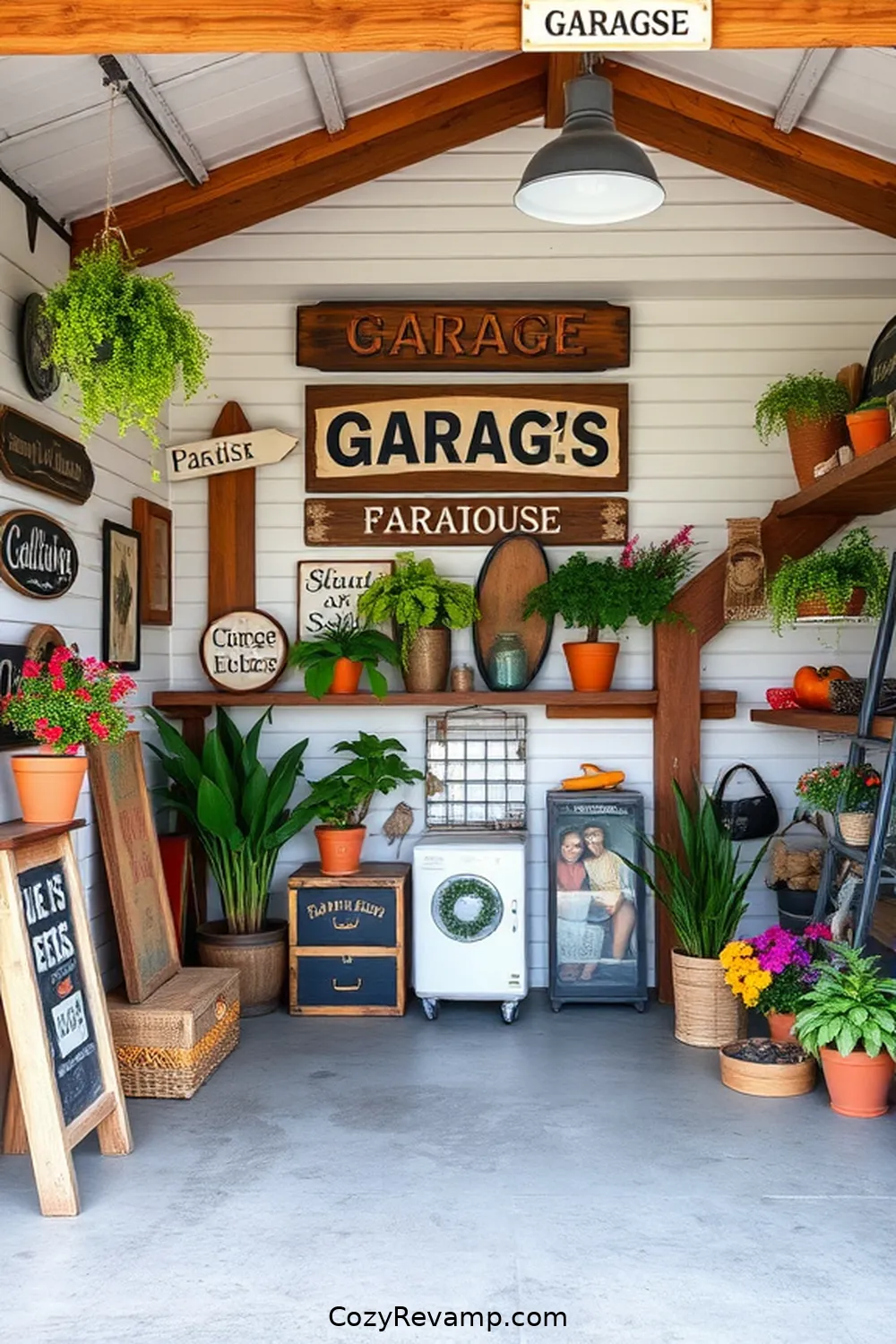 25 Inspiring Ideas for a Modern Farmhouse Garage Featuring Reclaimed Materials 16 Vintage Signage for Personalized Decor for 25 Inspiring Ideas for a Modern Farmhouse Garage Featuring Reclaimed Materials