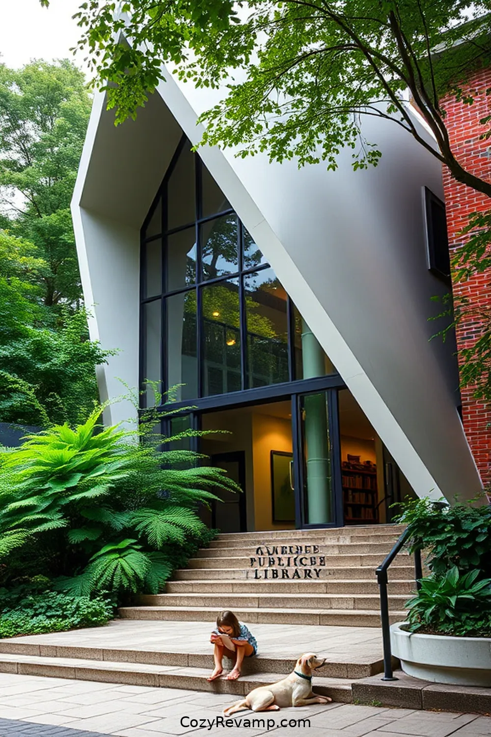 The Cambridge Public Library, Cambridge, Massachusetts for 25 Inspiring Mid-Century Modern Libraries With Reclaimed Materials