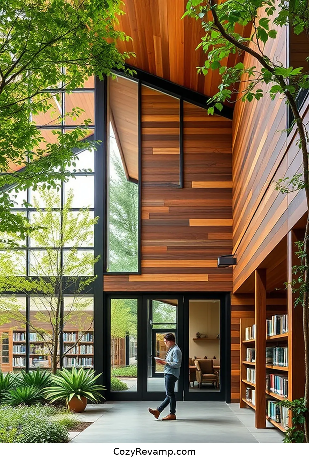 The Deschutes Public Library, Bend, Oregon for 25 Inspiring Mid-Century Modern Libraries With Reclaimed Materials
