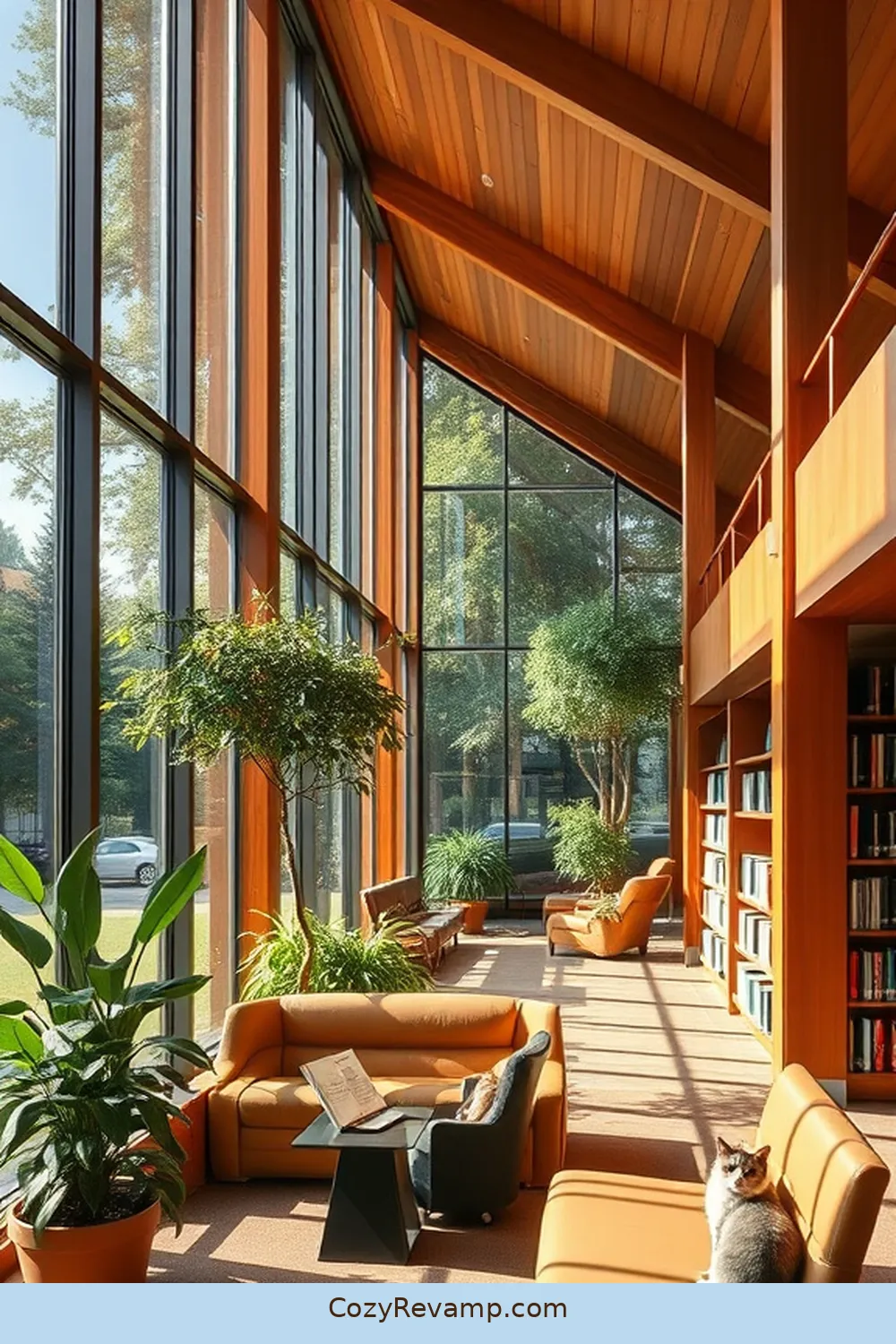 The Eugene Public Library, Eugene, Oregon for 25 Inspiring Mid-Century Modern Libraries With Reclaimed Materials