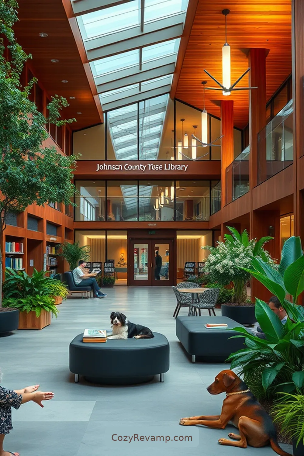 The Johnson County Library, Overland Park, Kansas for 25 Inspiring Mid-Century Modern Libraries With Reclaimed Materials