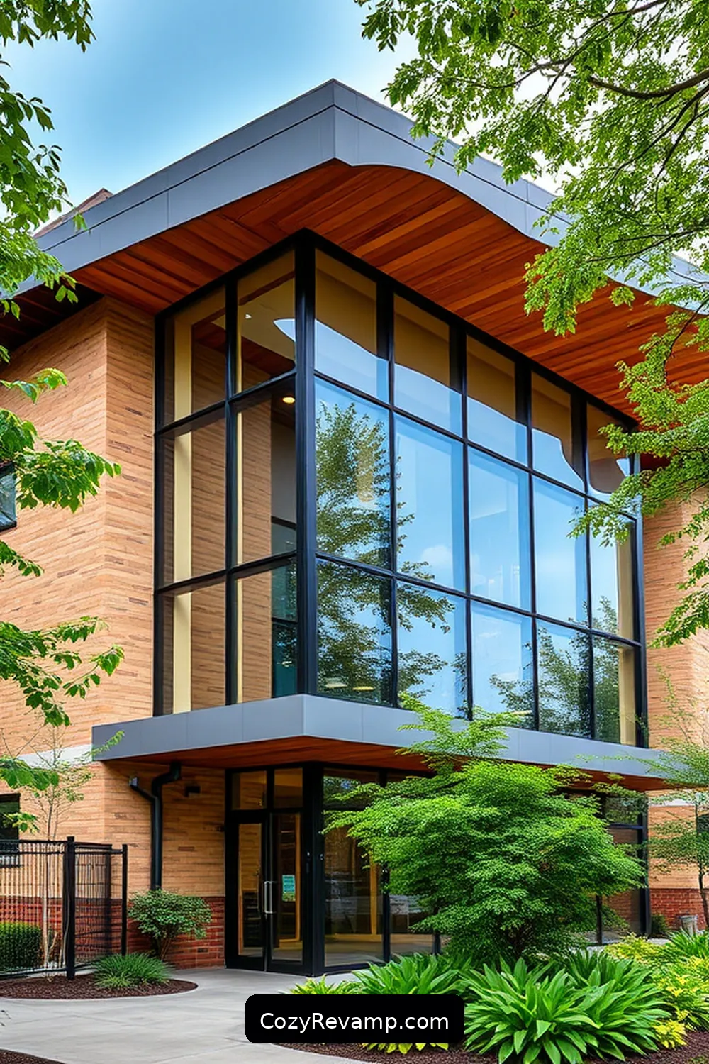 The New Baltimore Library, New Baltimore, Michigan for 25 Inspiring Mid-Century Modern Libraries With Reclaimed Materials