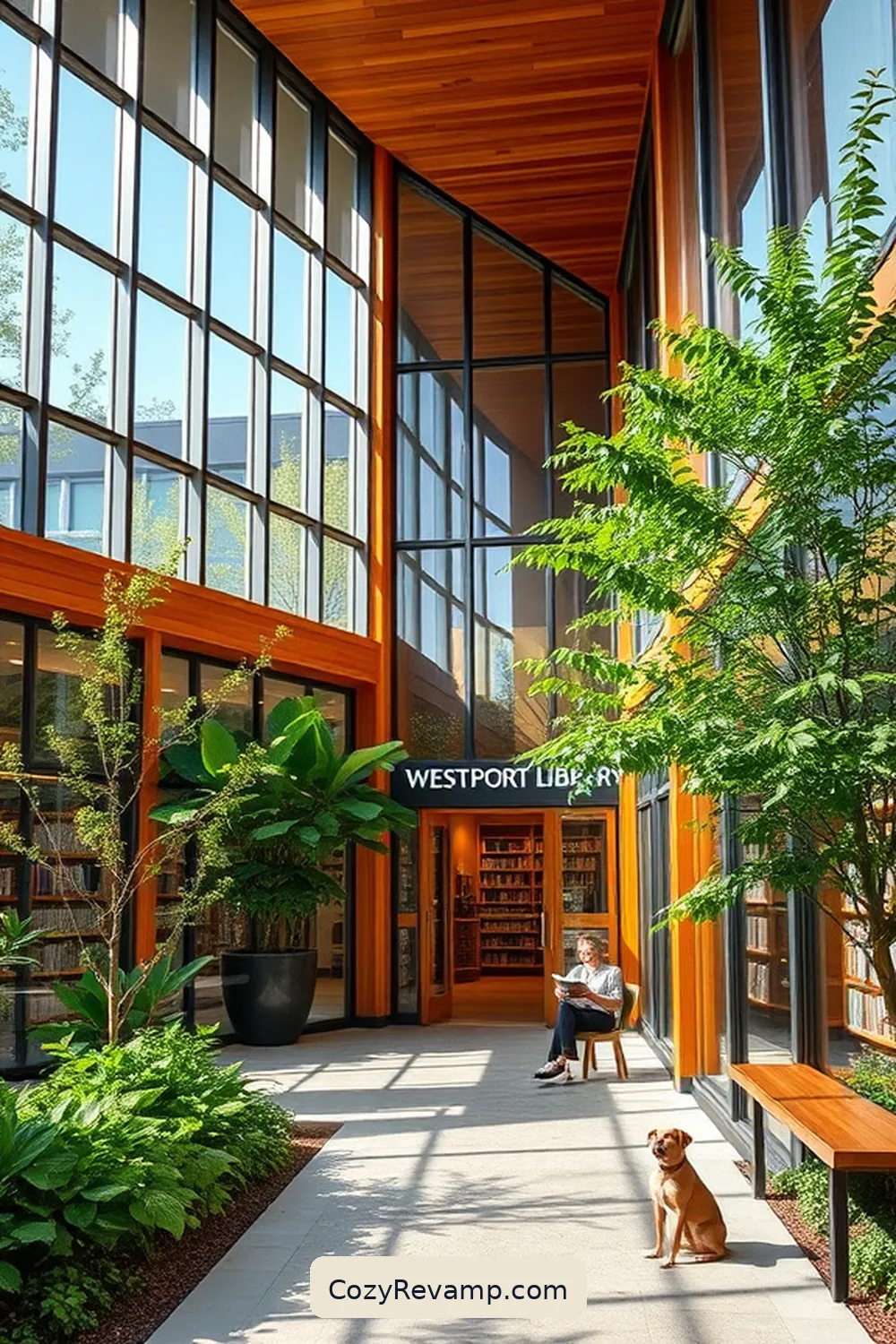 The Westport Library, Westport, Connecticut for 25 Inspiring Mid-Century Modern Libraries With Reclaimed Materials