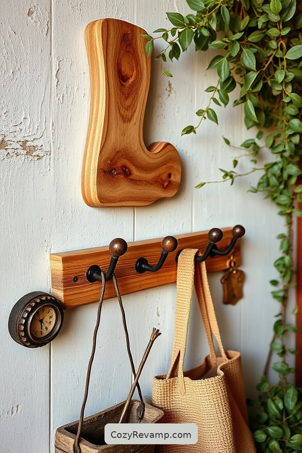 25 Inspiring Rustic Entryway Ideas With Recycled Wood Material 17 DIY Rustic Wood Hooks for 25 Inspiring Rustic Entryway Ideas With Recycled Wood Material