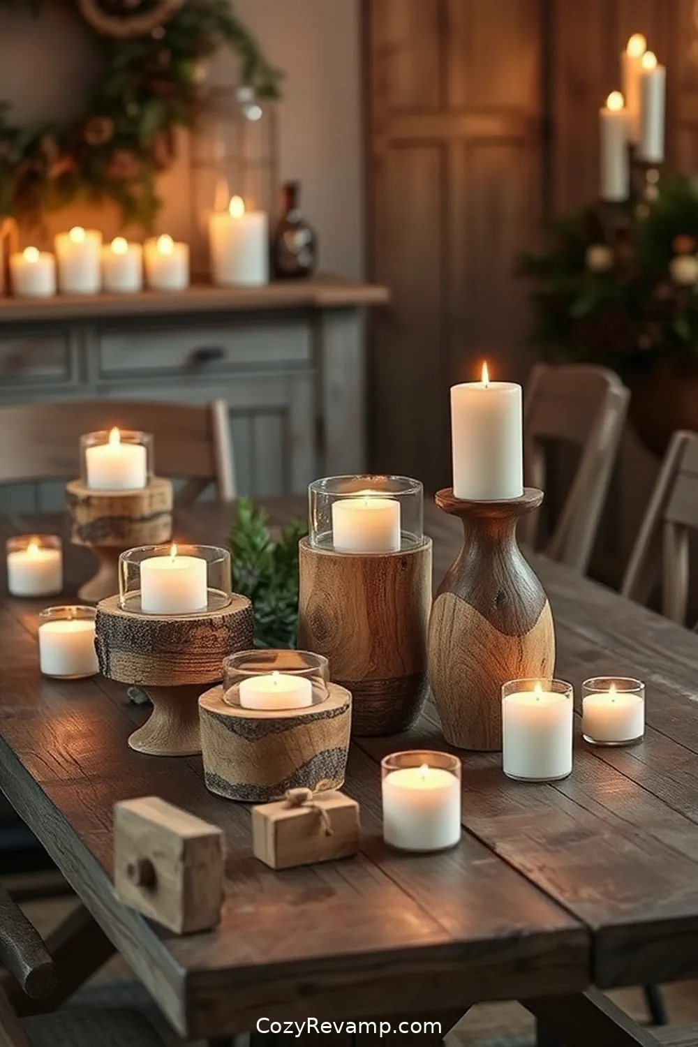 25 Inspiring Rustic Entryway Ideas With Recycled Wood Material 23 Rustic Wood Candle Holders for 25 Inspiring Rustic Entryway Ideas With Recycled Wood Material