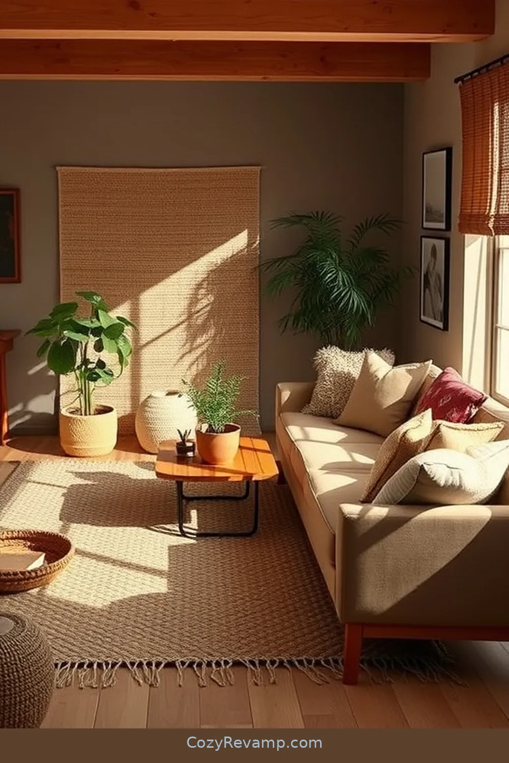 Integrate Woven Textiles for 25 Key Elements for a Mid-Century Modern Living Room With Natural Fibers