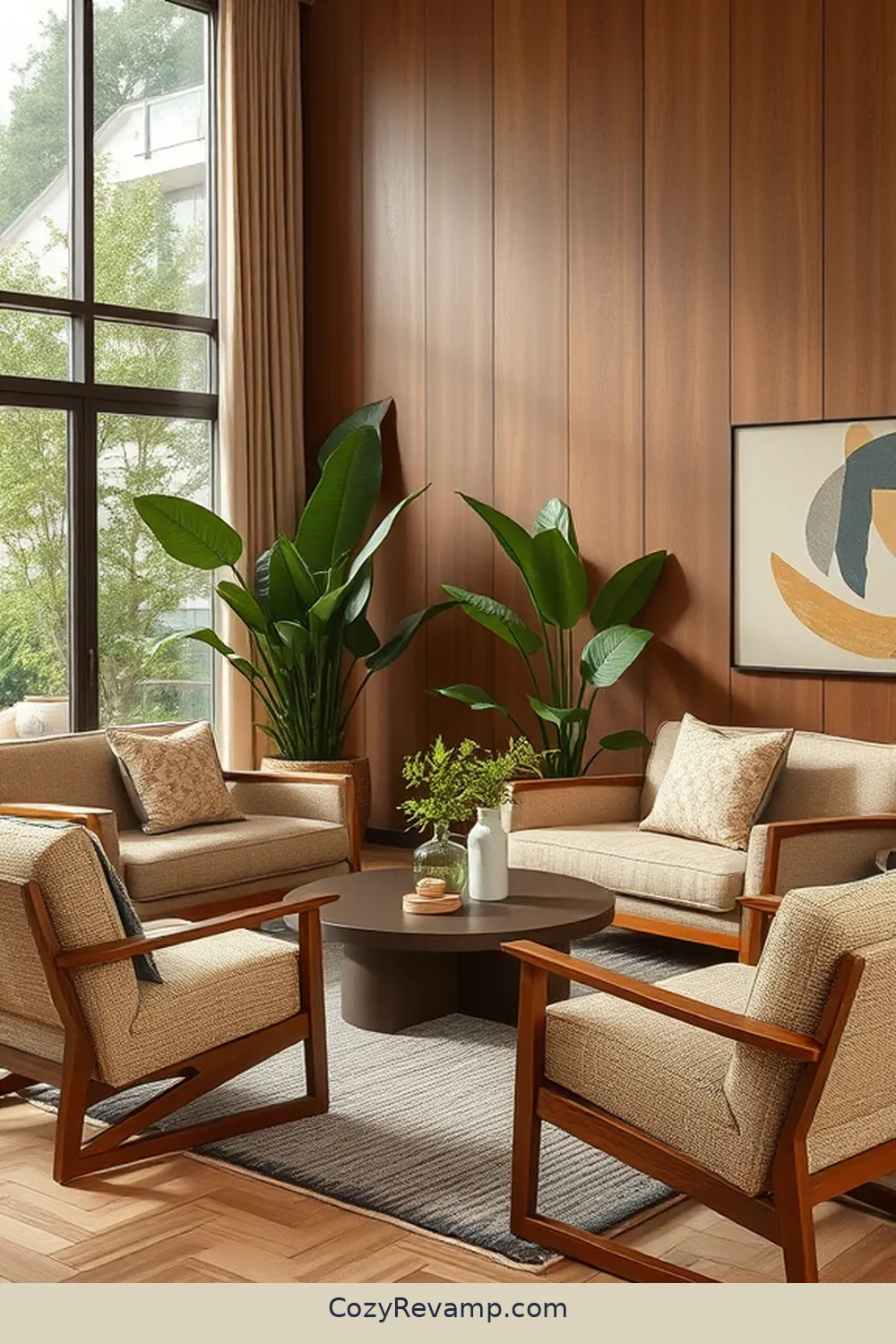 Use Natural Fiber Upholstery for 25 Key Elements for a Mid-Century Modern Living Room With Natural Fibers