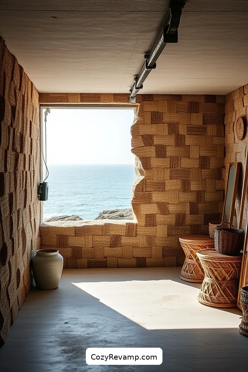 25 Stunning Coastal Garage Designs Featuring Natural Fiber Materials 16 Textured Walls With Natural Fibers for 25 Stunning Coastal Garage Designs Featuring Natural Fiber Materials