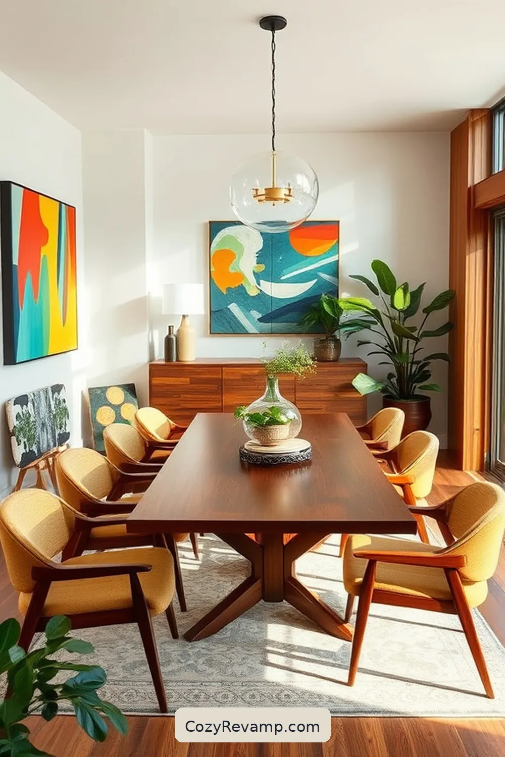 Artistic Flair in Mid-Century Dining Rooms for 25 Stunning Mid-Century Modern Dining Rooms Featuring Recycled Wood Material