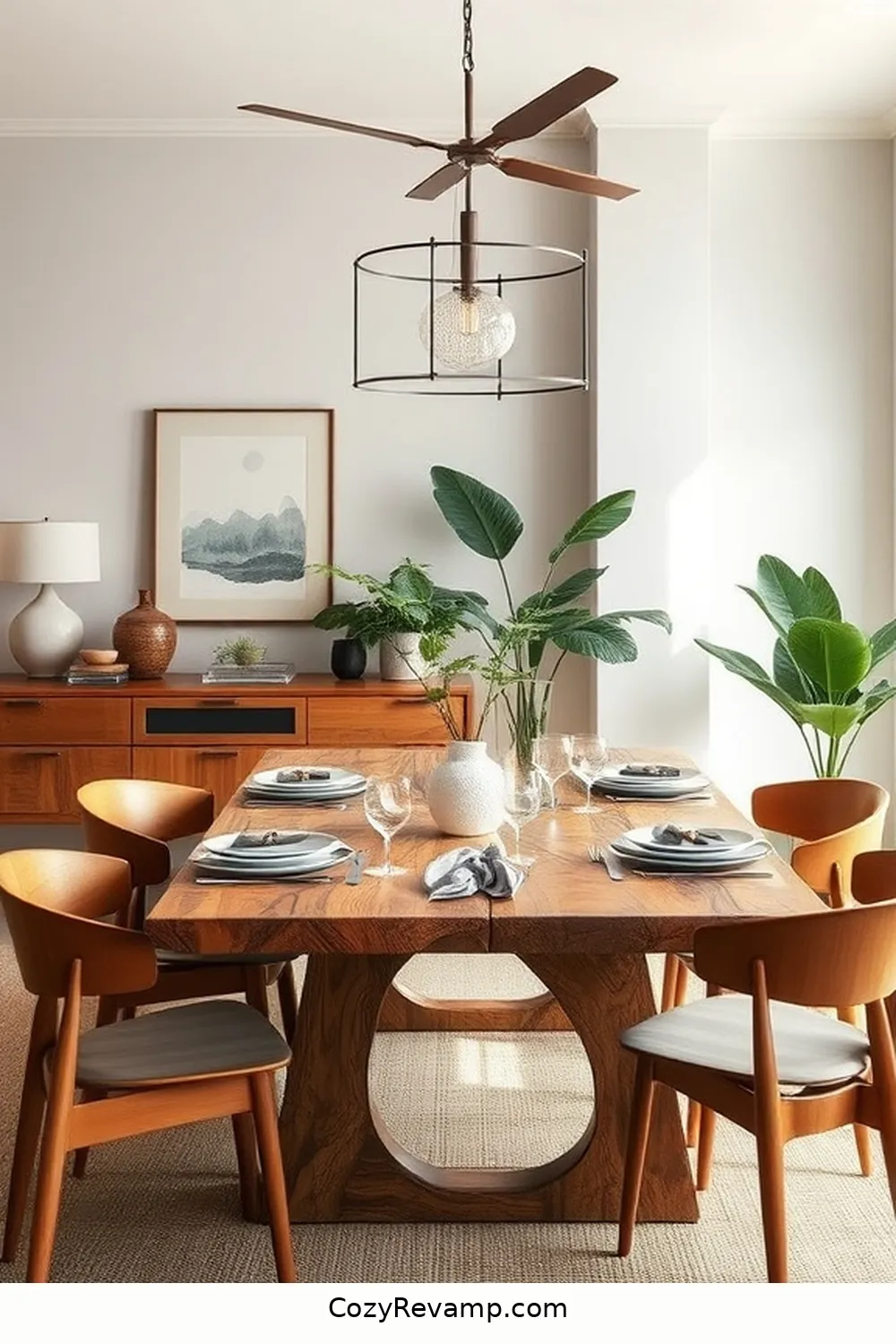 Sustainable Choices in Furniture Design for 25 Stunning Mid-Century Modern Dining Rooms Featuring Recycled Wood Material