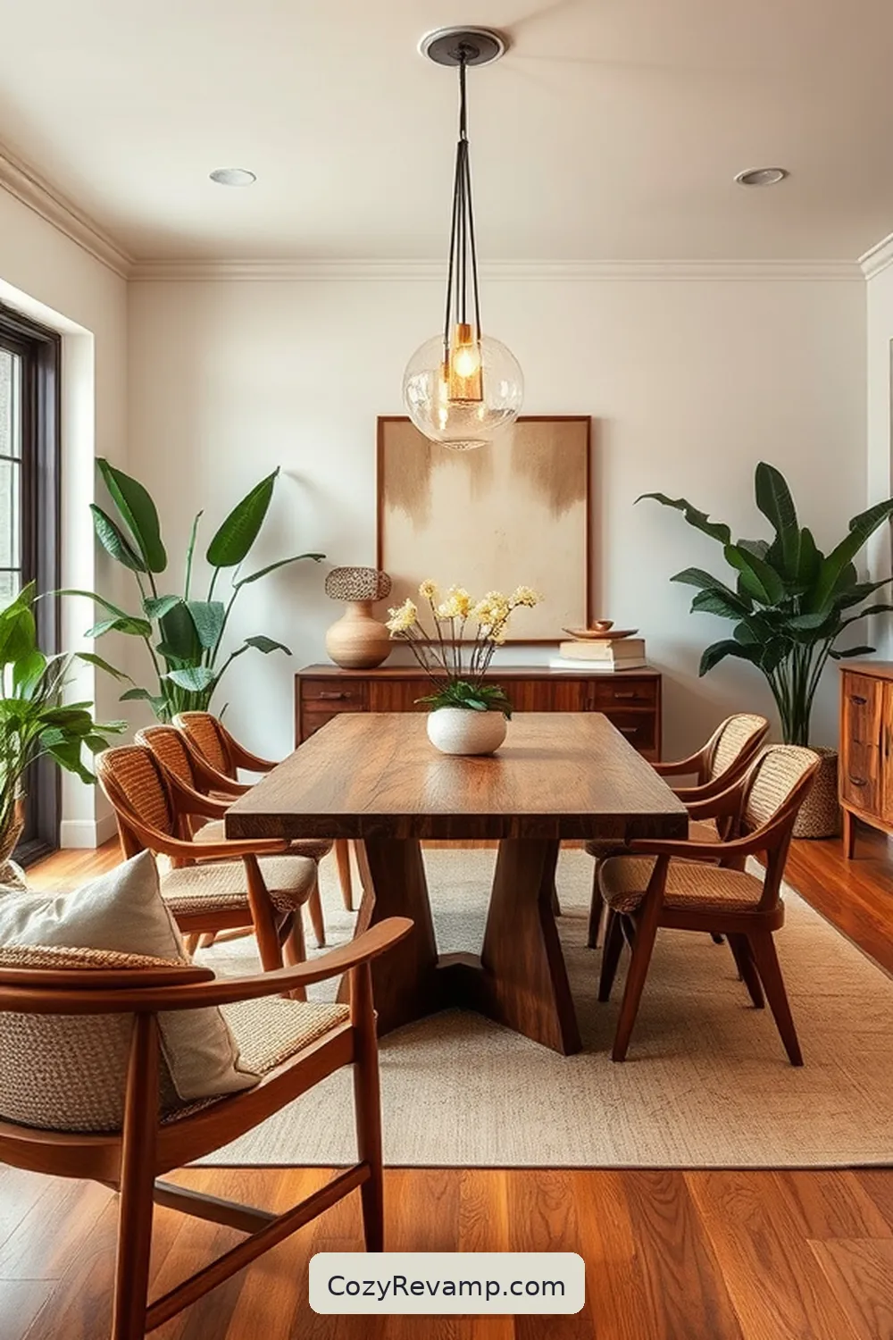 The Perfect Blend of Comfort and Style for 25 Stunning Mid-Century Modern Dining Rooms Featuring Recycled Wood Material