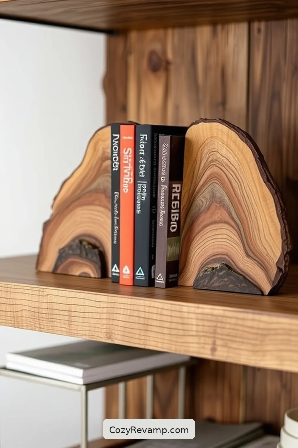 25 Stunning Modern Farmhouse Library Ideas Using Recycled Wood Materials 12 Creative Bookends Made From Salvaged Wood for 25 Stunning Modern Farmhouse Library Ideas Using Recycled Wood Materials