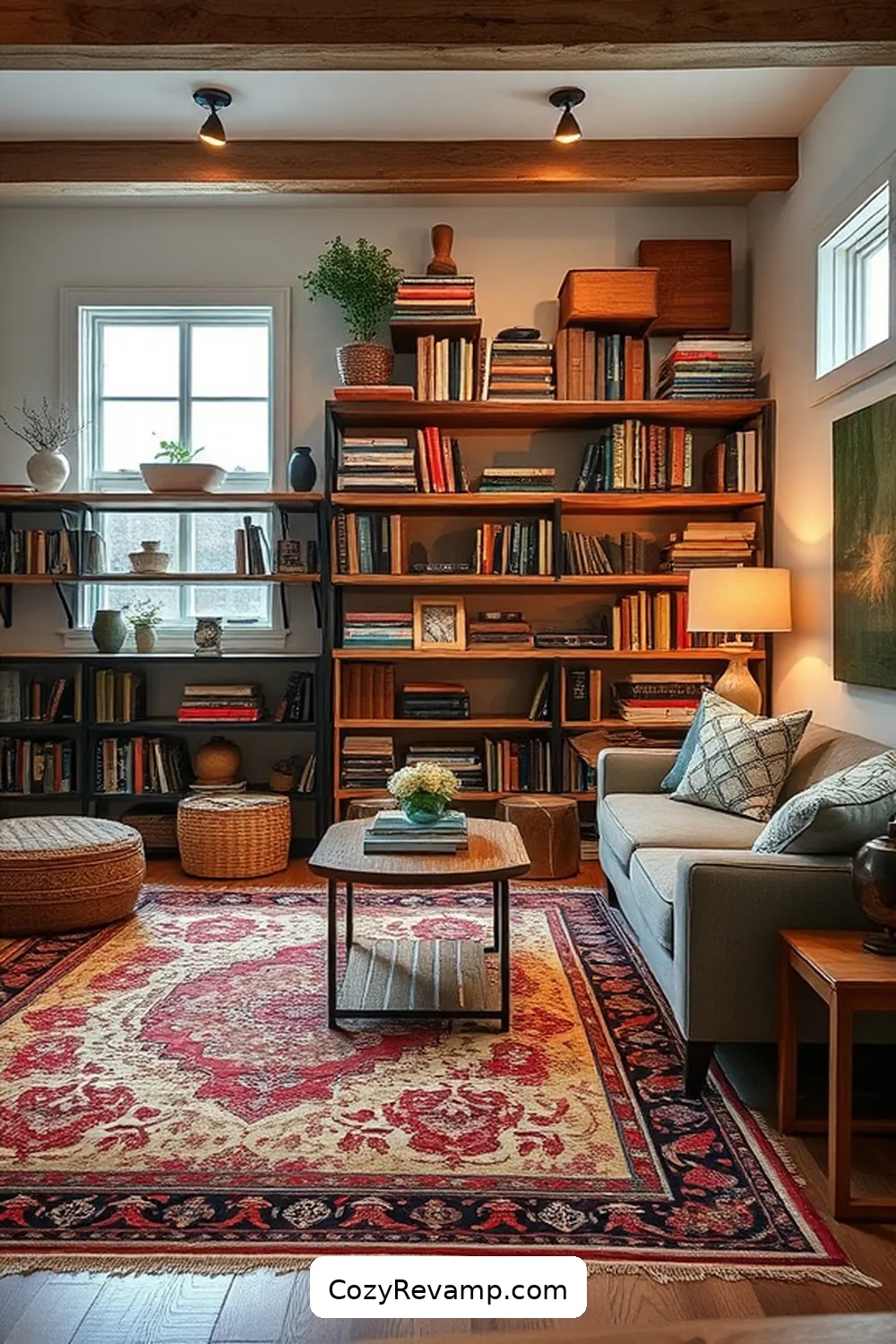 25 Stunning Modern Farmhouse Library Ideas Using Recycled Wood Materials 18 Farmhouse Style Area Rugs to Complement Wood for 25 Stunning Modern Farmhouse Library Ideas Using Recycled Wood Materials