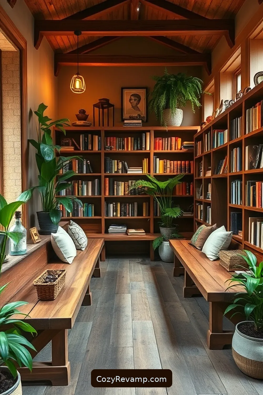 25 Stunning Modern Farmhouse Library Ideas Using Recycled Wood Materials 11 Reclaimed Wood Benches for Seating for 25 Stunning Modern Farmhouse Library Ideas Using Recycled Wood Materials
