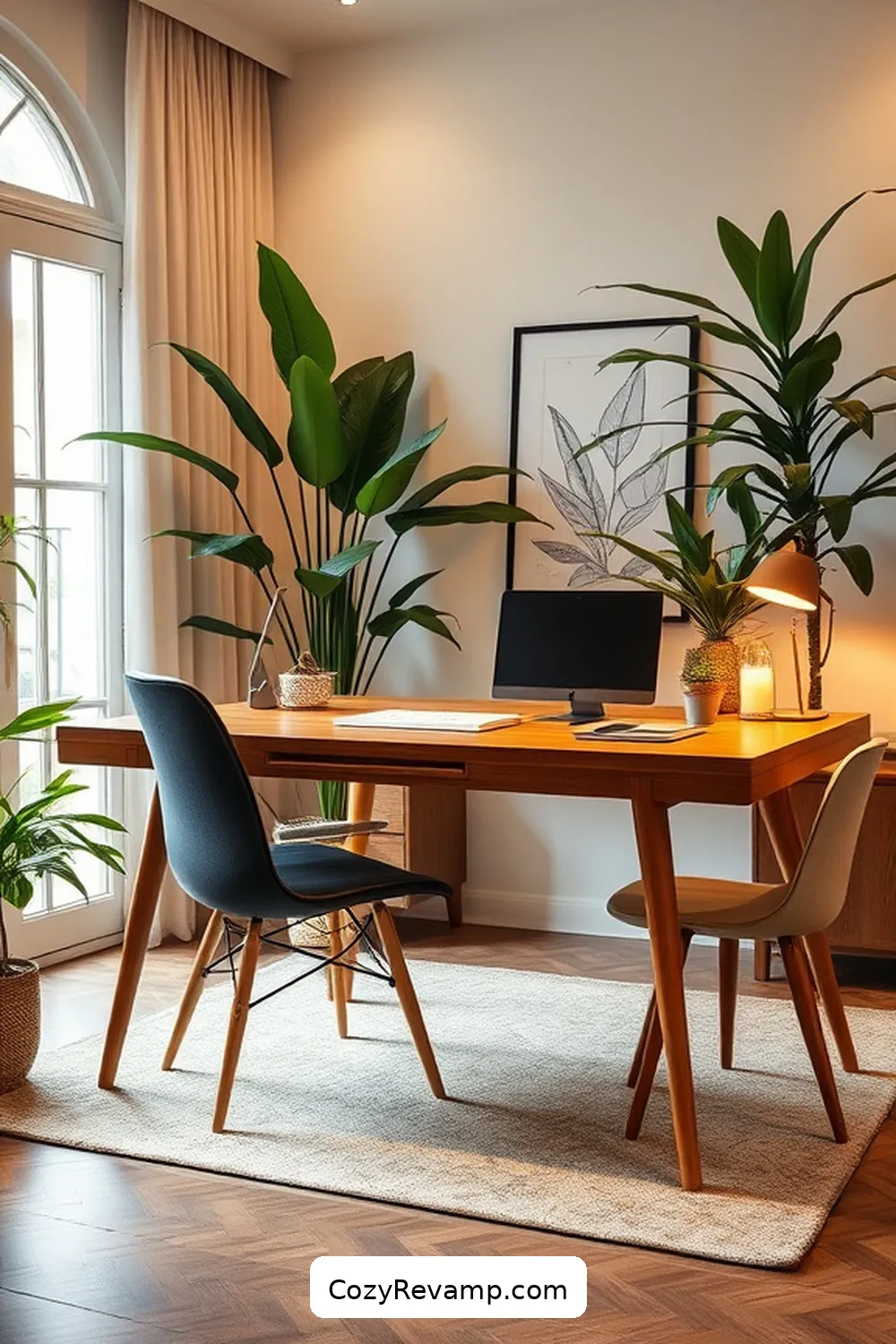 Bamboo Furniture Legs for a Mid-Century Touch for 25 Ways to Create a Mid-Century Modern Home Office With Bamboo Material