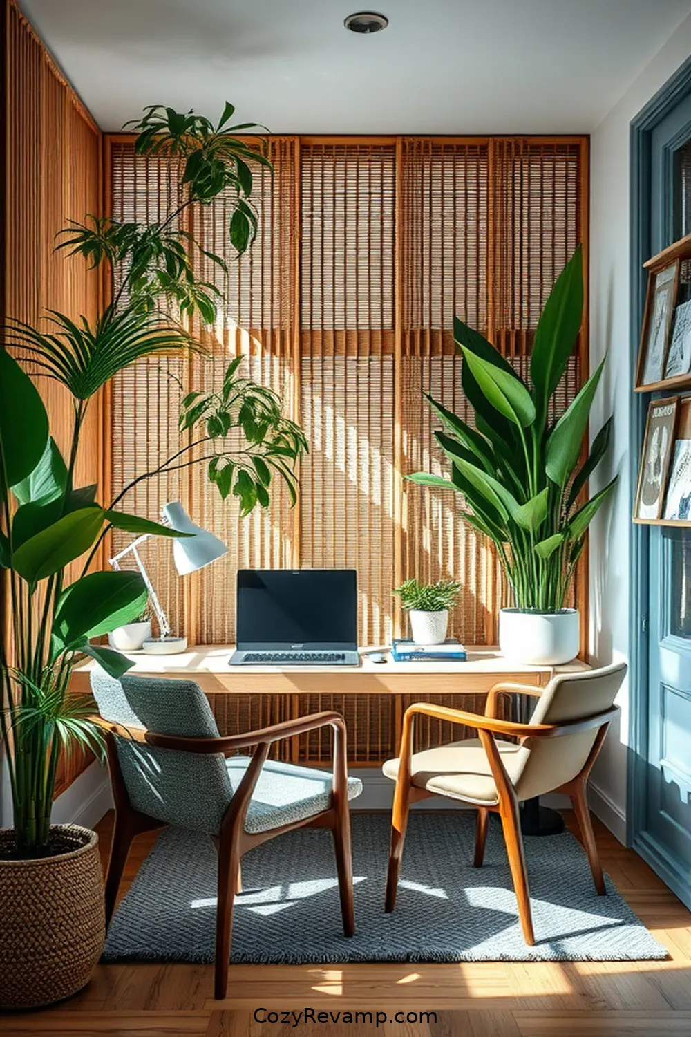 Creating a Bamboo Workstation Nook for 25 Ways to Create a Mid-Century Modern Home Office With Bamboo Material