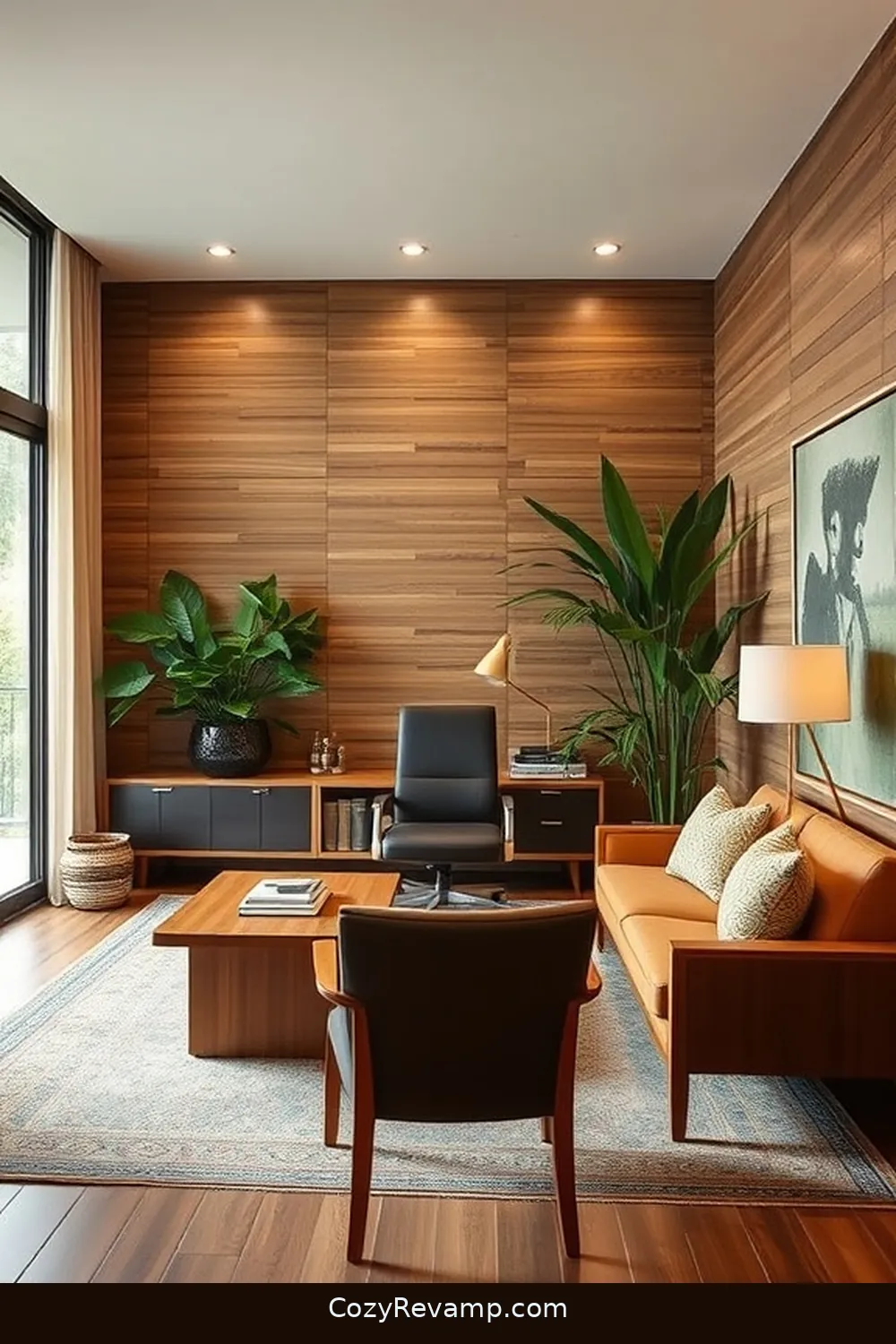 Custom Bamboo Wall Panels for a Unique Aesthetic for 25 Ways to Create a Mid-Century Modern Home Office With Bamboo Material