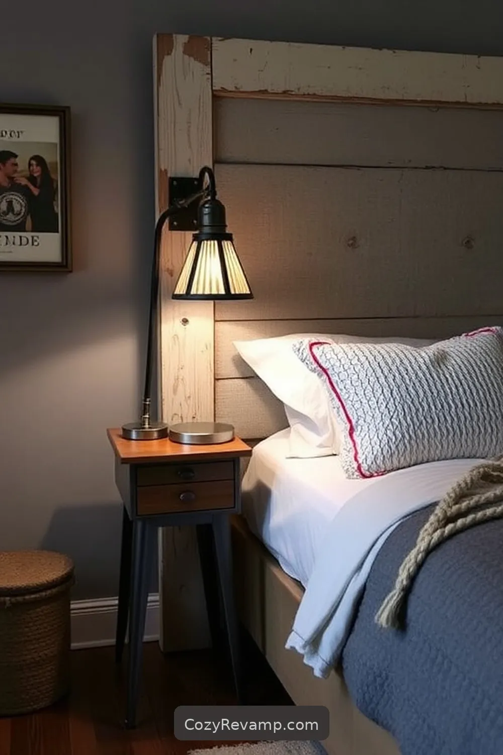 25 Ways to Create an Industrial Bedroom Using Reclaimed Materials 20 Old Door as a Bedside Table for 25 Ways to Create an Industrial Bedroom Using Reclaimed Materials