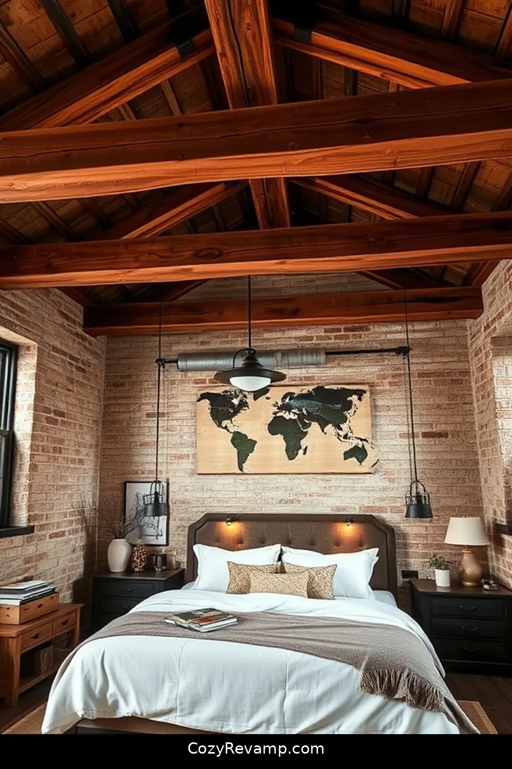 25 Ways to Create an Industrial Bedroom Using Reclaimed Materials 15 Reclaimed Wood Ceiling Beams for 25 Ways to Create an Industrial Bedroom Using Reclaimed Materials
