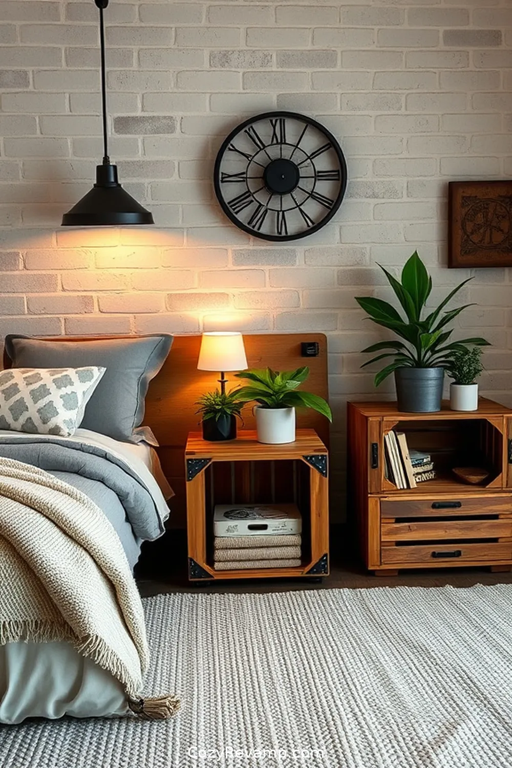 25 Ways to Create an Industrial Bedroom Using Reclaimed Materials 10 Repurposed Wooden Crates for 25 Ways to Create an Industrial Bedroom Using Reclaimed Materials