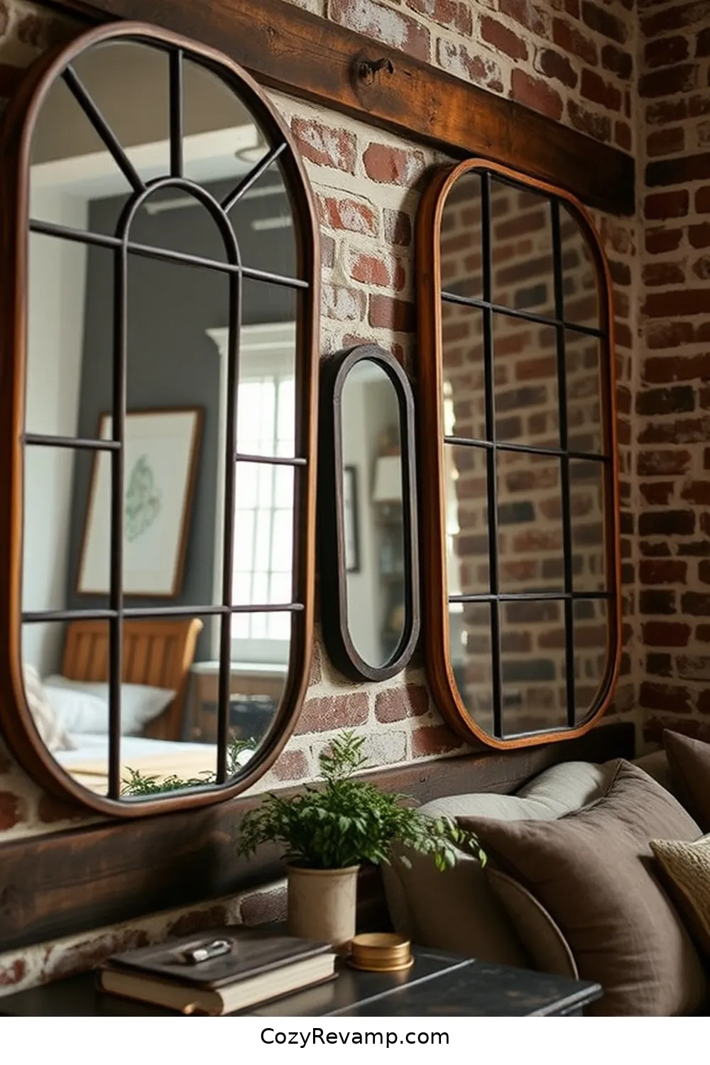 25 Ways to Create an Industrial Bedroom Using Reclaimed Materials 23 Vintage Mirrors With Industrial Frames for 25 Ways to Create an Industrial Bedroom Using Reclaimed Materials