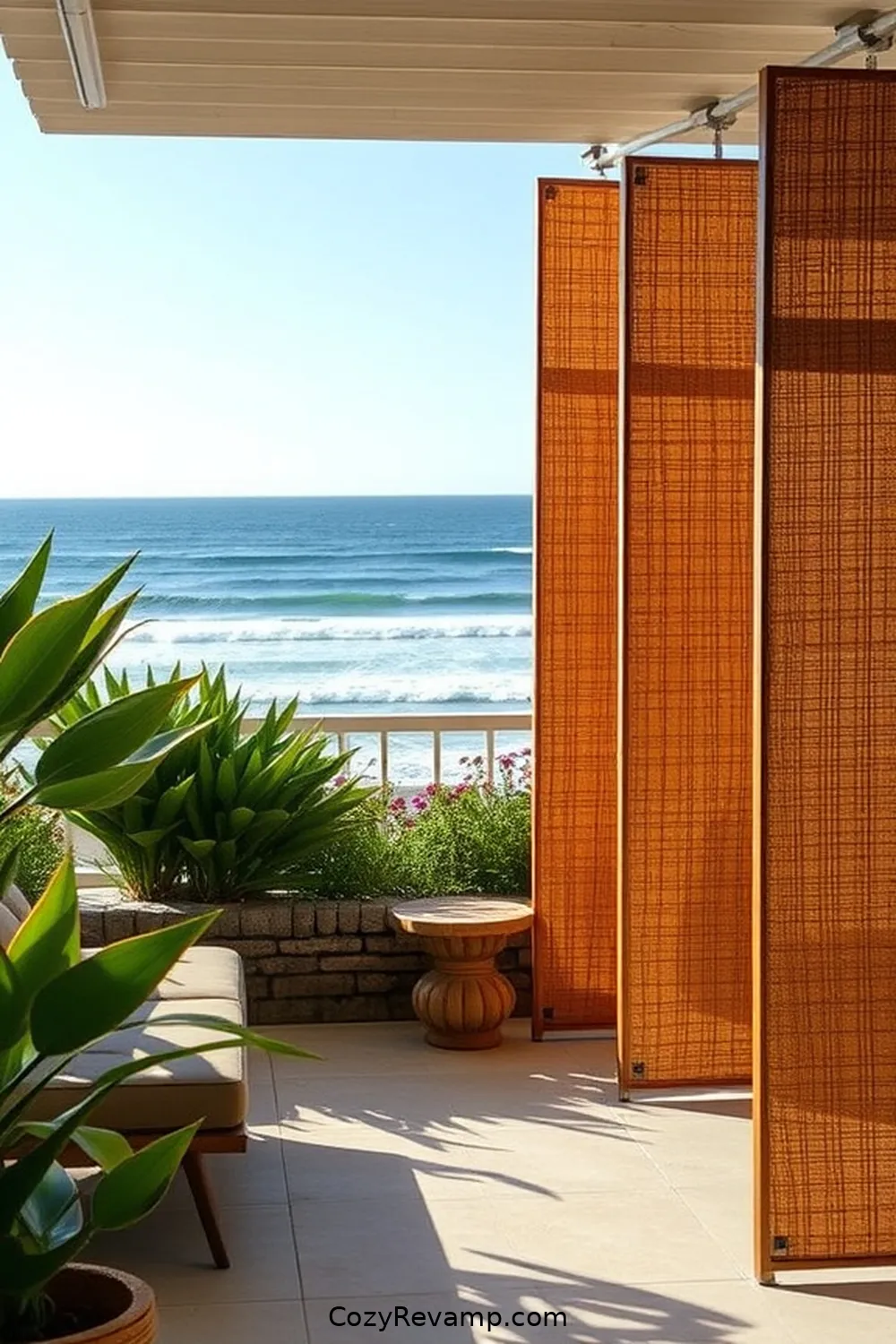 25 Ways to Design a Coastal Outdoor Patio With Cork Material 12 Cork Partition Screens for Privacy for 25 Ways to Design a Coastal Outdoor Patio With Cork Material