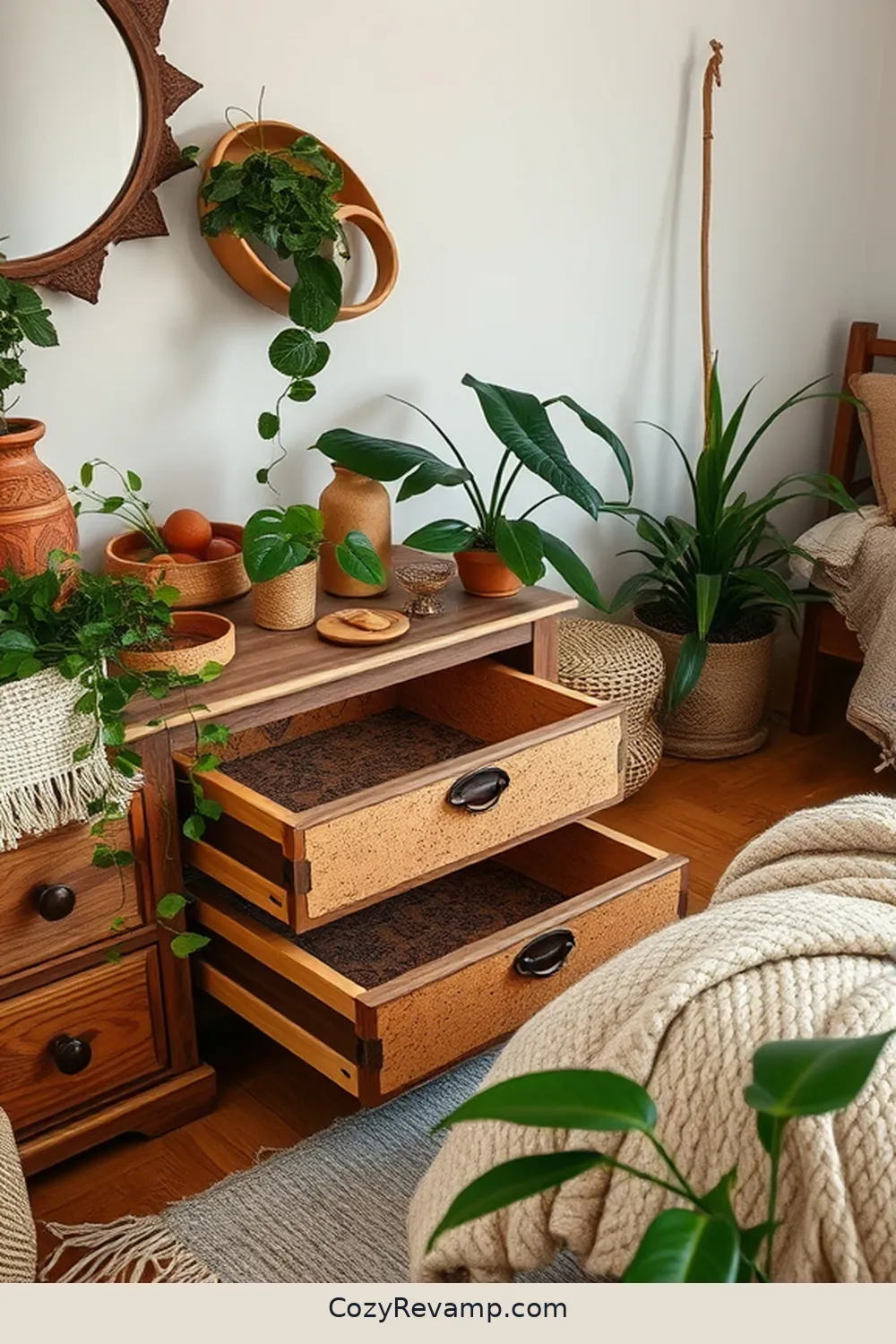 25 Ways to Incorporate Cork Material in Your Bohemian Bedroom 13 Cork Drawer Liners for a Surprise Element for 25 Ways to Incorporate Cork Material in Your Bohemian Bedroom