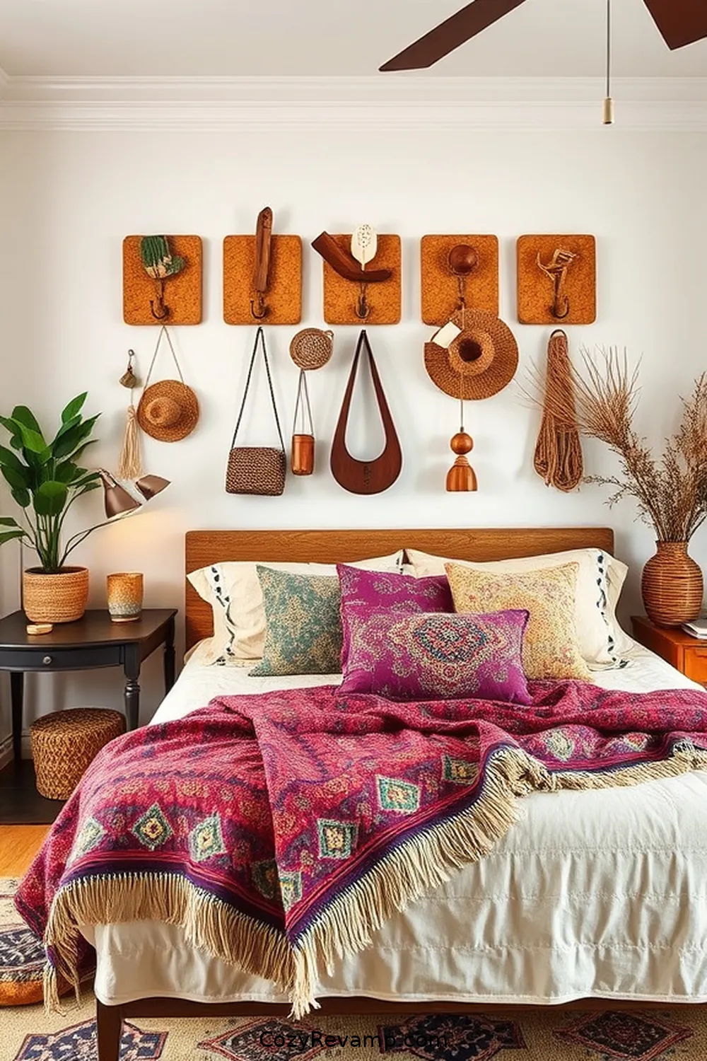 25 Ways to Incorporate Cork Material in Your Bohemian Bedroom 19 Cork Wall Hooks for Practical Storage for 25 Ways to Incorporate Cork Material in Your Bohemian Bedroom