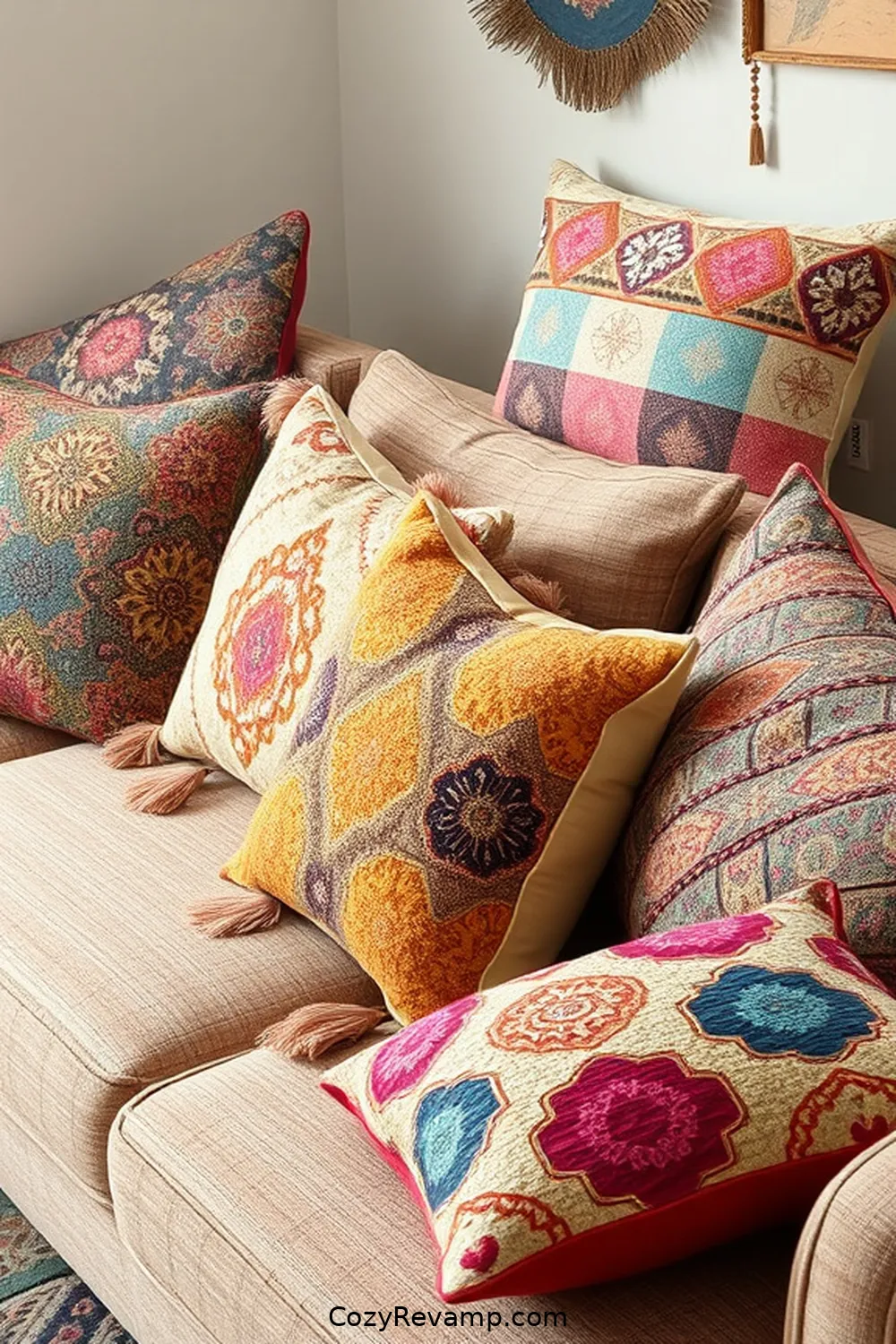 Crafting a Bohemian Living Room With Upcycled Fabric Material 7 Designing Textured Throw Pillows for Crafting a Bohemian Living Room With Upcycled Fabric Material