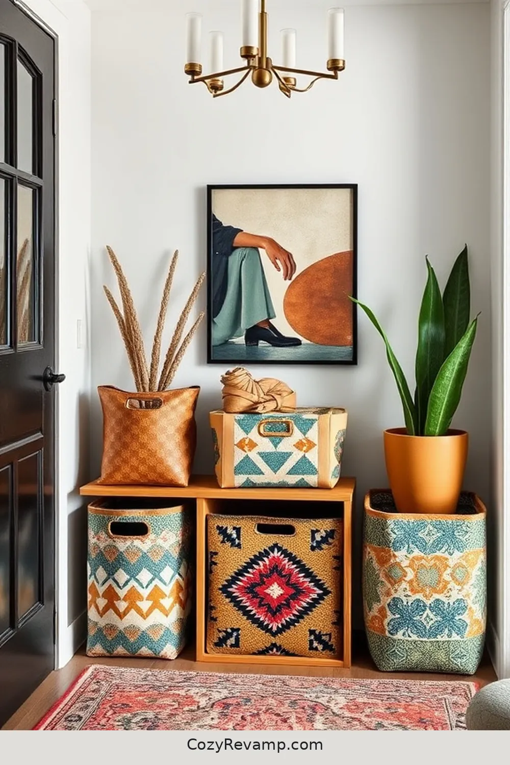 Repurposing Textiles for Stylish Storage Solutions for Crafting a Mid-Century Modern Entryway With Upcycled Fabric Material
