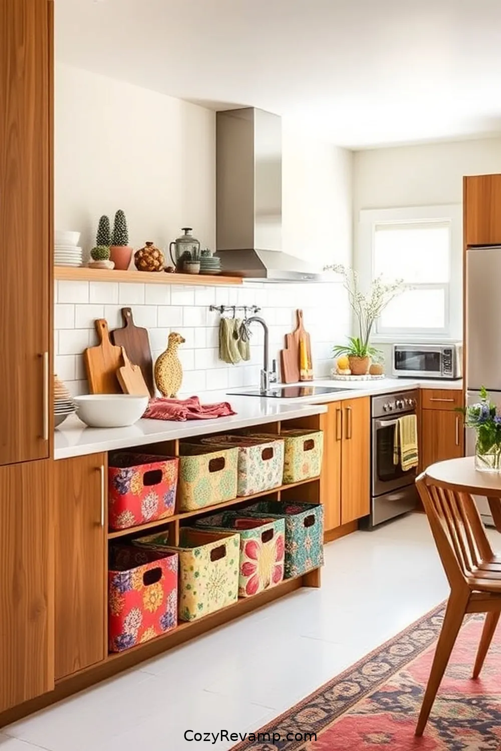 Crafting a Mid-Century Modern Kitchen With Upcycled Fabric Materials: DIY Tips 12 Incorporating Fabric Storage Solutions for Crafting a Mid-Century Modern Kitchen With Upcycled Fabric Materials: DIY Tips