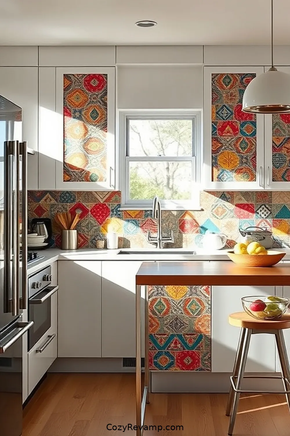 Crafting a Mid-Century Modern Kitchen With Upcycled Fabric Materials: DIY Tips 10 Refurbishing Cabinets With Fabric Panels for Crafting a Mid-Century Modern Kitchen With Upcycled Fabric Materials: DIY Tips