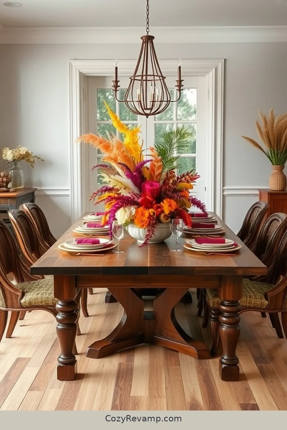 Displaying Artistic Centerpieces for Create a Bohemian Dining Room With Natural Fibers