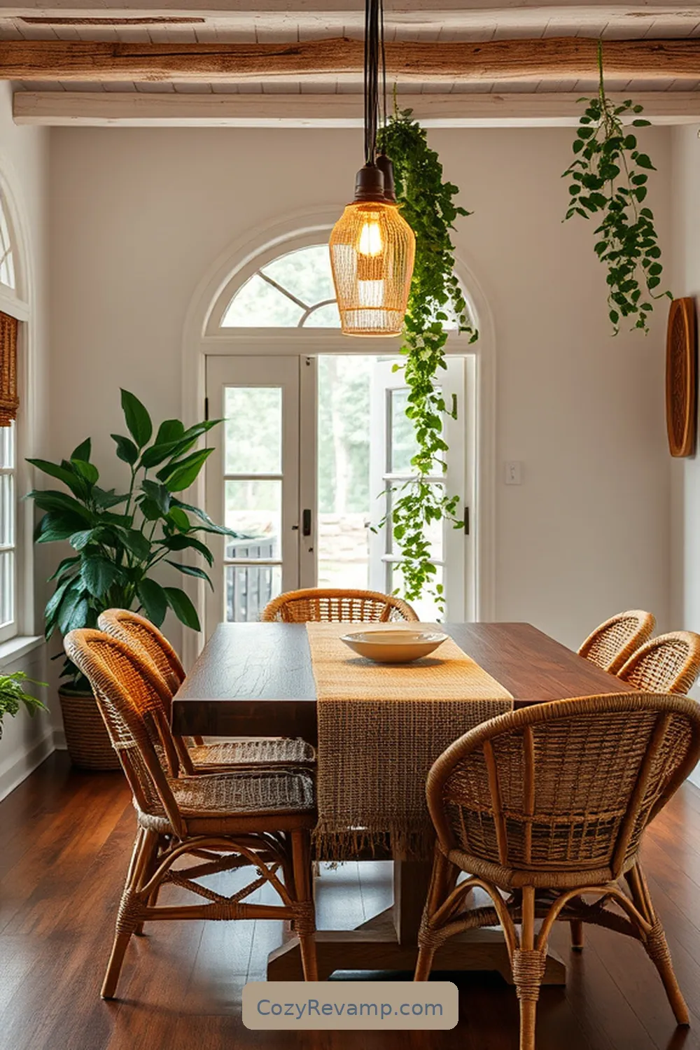 Enhancing Ambiance With Lighting for Create a Bohemian Dining Room With Natural Fibers