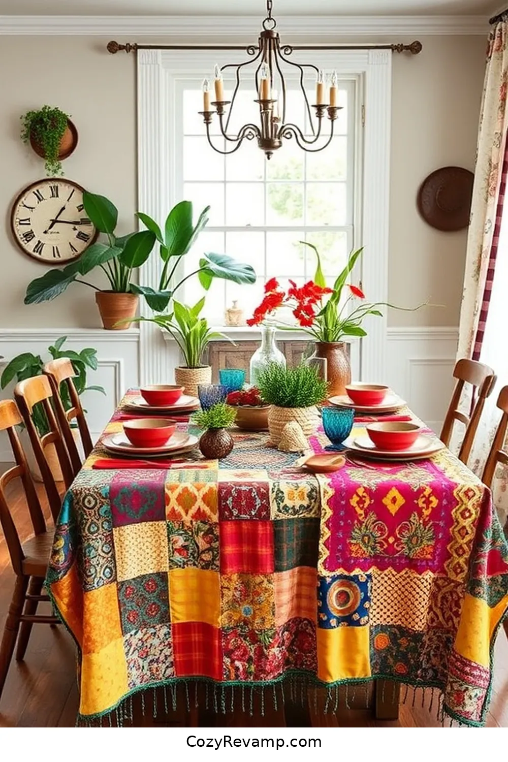 Create a Bohemian Dining Room With Upcycled Fabrics 3 DIY Tablecloths and Runners for Create a Bohemian Dining Room With Upcycled Fabrics