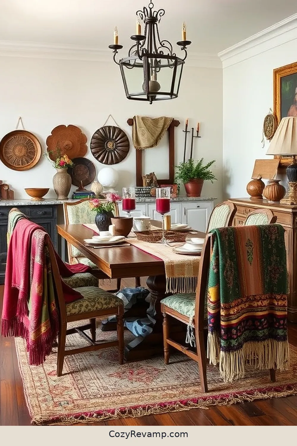 Create a Bohemian Dining Room With Upcycled Fabrics 10 Layering Textures for an Eclectic Look for Create a Bohemian Dining Room With Upcycled Fabrics
