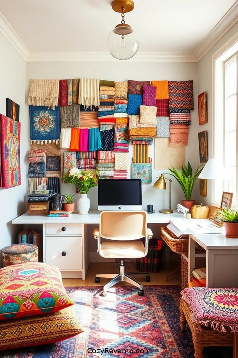Create a Bohemian Home Office With Upcycled Fabric Materials 2 Choosing the Right Upcycled Fabrics for Create a Bohemian Home Office With Upcycled Fabric Materials