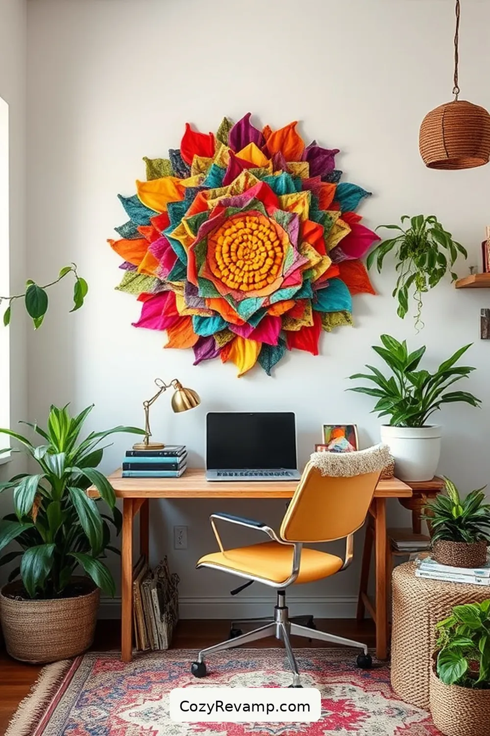 Create a Bohemian Home Office With Upcycled Fabric Materials 3 Crafting Unique Wall Art for Create a Bohemian Home Office With Upcycled Fabric Materials