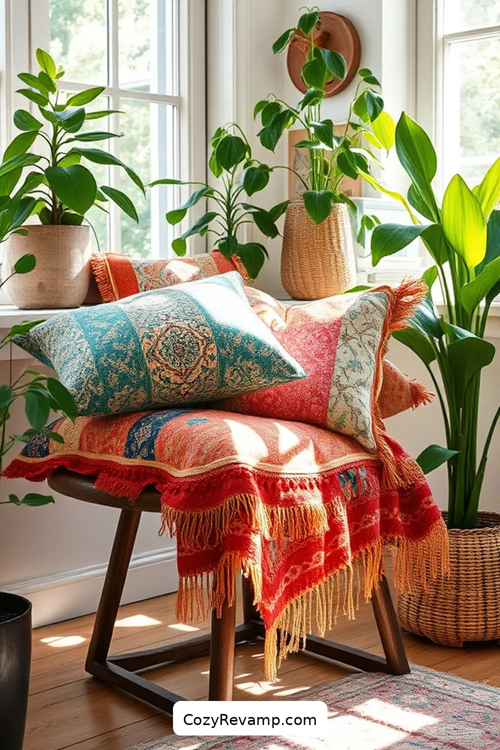 Create a Bohemian Home Office With Upcycled Fabric Materials 4 Designing Cozy Cushions and Throws for Create a Bohemian Home Office With Upcycled Fabric Materials