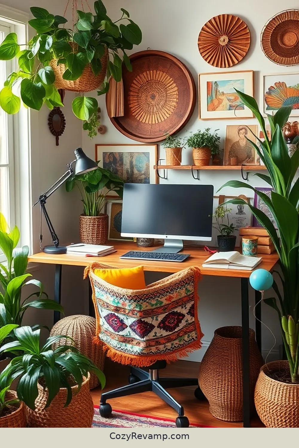 Create a Bohemian Home Office With Upcycled Fabric Materials 9 Sewing Your Own Fabric Organizer for Create a Bohemian Home Office With Upcycled Fabric Materials